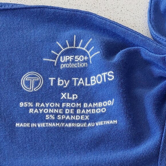 T by Talbots 3/4 Sleeve Pull-over Blue Scoop Neck Top Size XLp - Picture 5 of 7